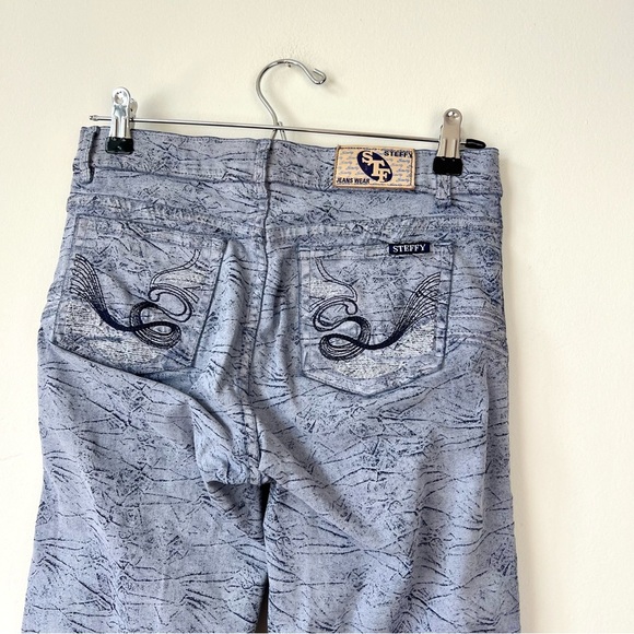 Vintage Steffy Patterned Low Rise Flare Jeans - Picture 5 of 7